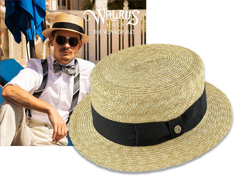 Voyage - Walrus Hats Natural Straw Boater Hat