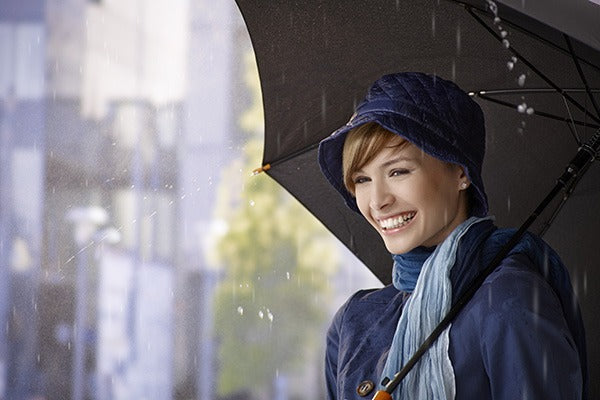 Woman under and umbrella
