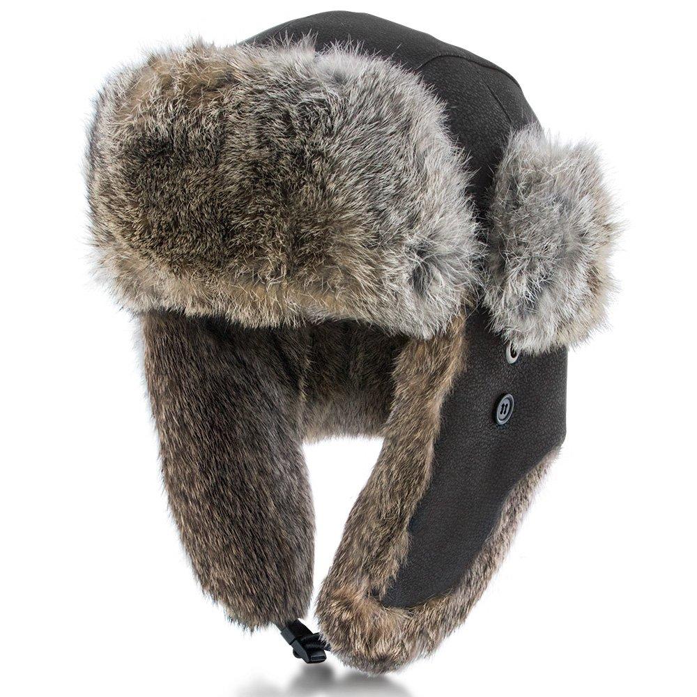 Walrus Hats Genuine Rabbit Fur Brown Trapper Hat | Fashionable Hats