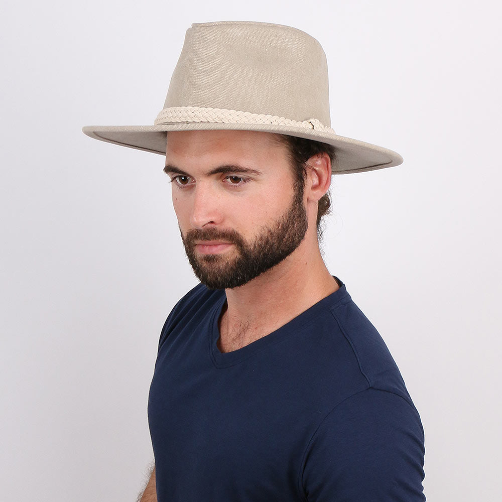 Boatsman Charter Walrus Hats Tan Canvas Fabric Safari Hat