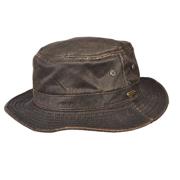 Stetson STW218 Brown Weathered Cotton Bucket Hat, brown