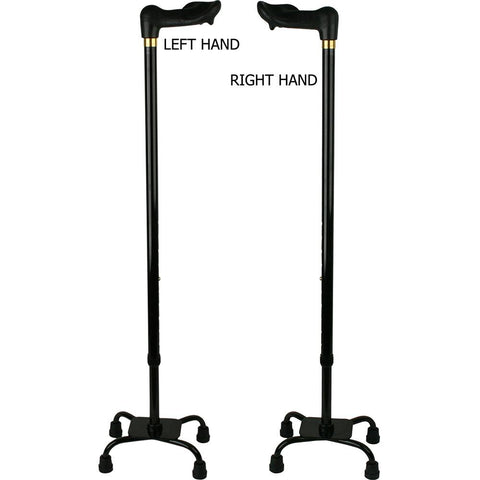 Adjustable Quad Cane for Right or Left Hand Use, Large Base, Rose