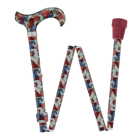 RGWS FOLDING CANE ASSORTED ENGRAVED WITH SPARKLE - Redgumbrand