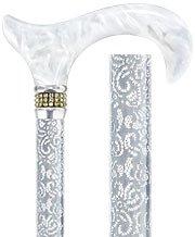 Graceful Lace Designer Adjustable Cane w/ Rhinestone Collar - RoyalCanes product image