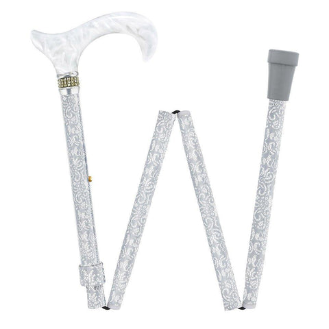 Platinum & Rhinestone Glam Cane, Derby Pearl Handle, Disability  Gift,adjustable, Folding or Not Folding, Light Weight, Luxury Sparkle Cane  -  Canada