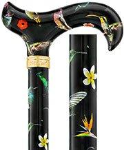 Flight of the Hummingbird Designer Derby Adjustable Walking Cane w/ Engraved Collar - RoyalCanes product image