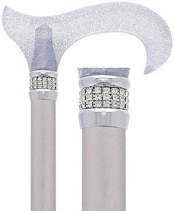 Heavy Duty Fancy Offset Cane - Bling Adjustable Walking Cane w Swarovski  Crystals and rhinestones - 500lb capacity - Sparkly Fashion Cane