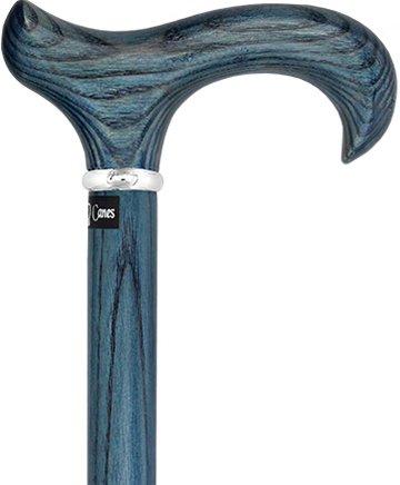 Black Ergonomic Derby Handle Walking Cane w/ Embossed Silver Royal Canes  Collar