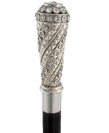 Black Beachwood Shaft Multi-Colored Swarovski Crystal Encrusted