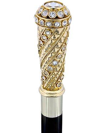 Black Beachwood Shaft Multi-Colored Swarovski Crystal Encrusted