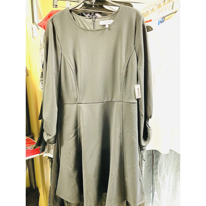 Bid and Buy Deals - Lark & Ro Women's Gathered 3/4 Sleeve Crew Neck Fit and Flare  Dress, Size 14