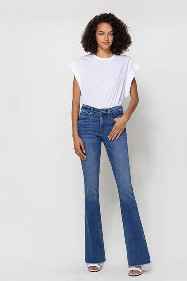 kensie Jeans High-Rise Exposed Button Fray Hem 28-Inch Inseam