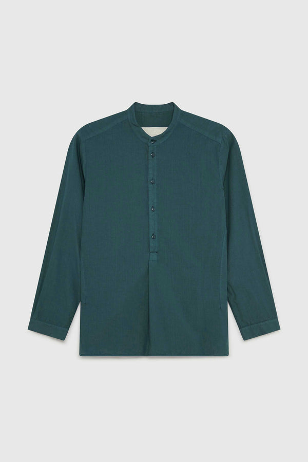 The Botanist Slim Fitting Collarless 100% Cotton Shirt - Bronze