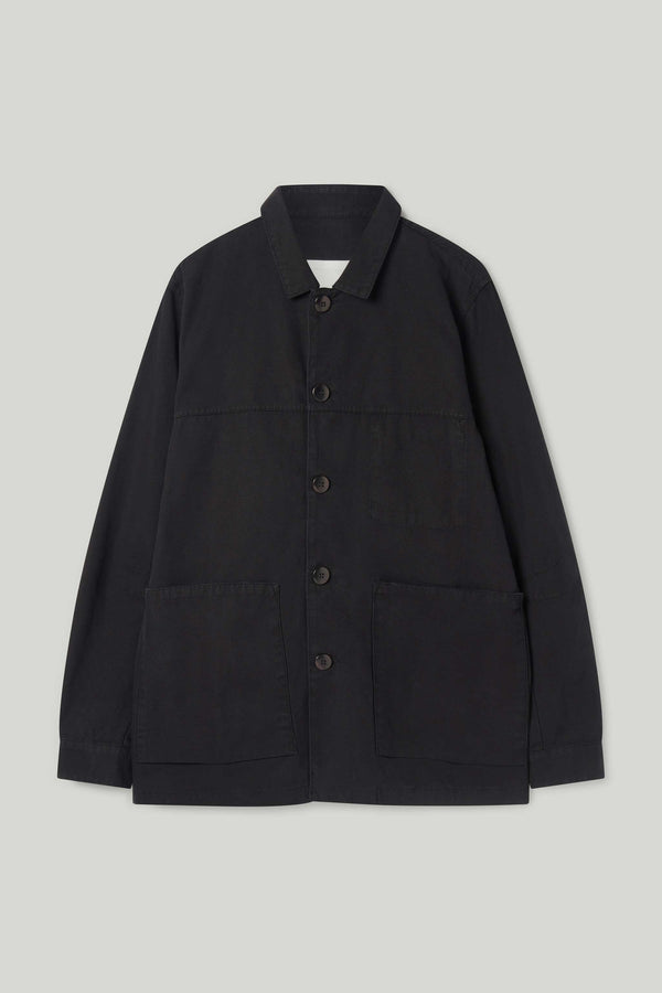 The Photographer Cotton Easy Fit Jacket With Front Pockets - Black