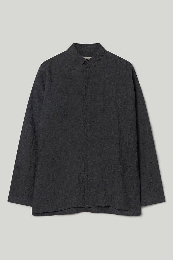 THE DRAUGHTSMAN SHIRT / LAUNDERED LINEN CHARCOAL