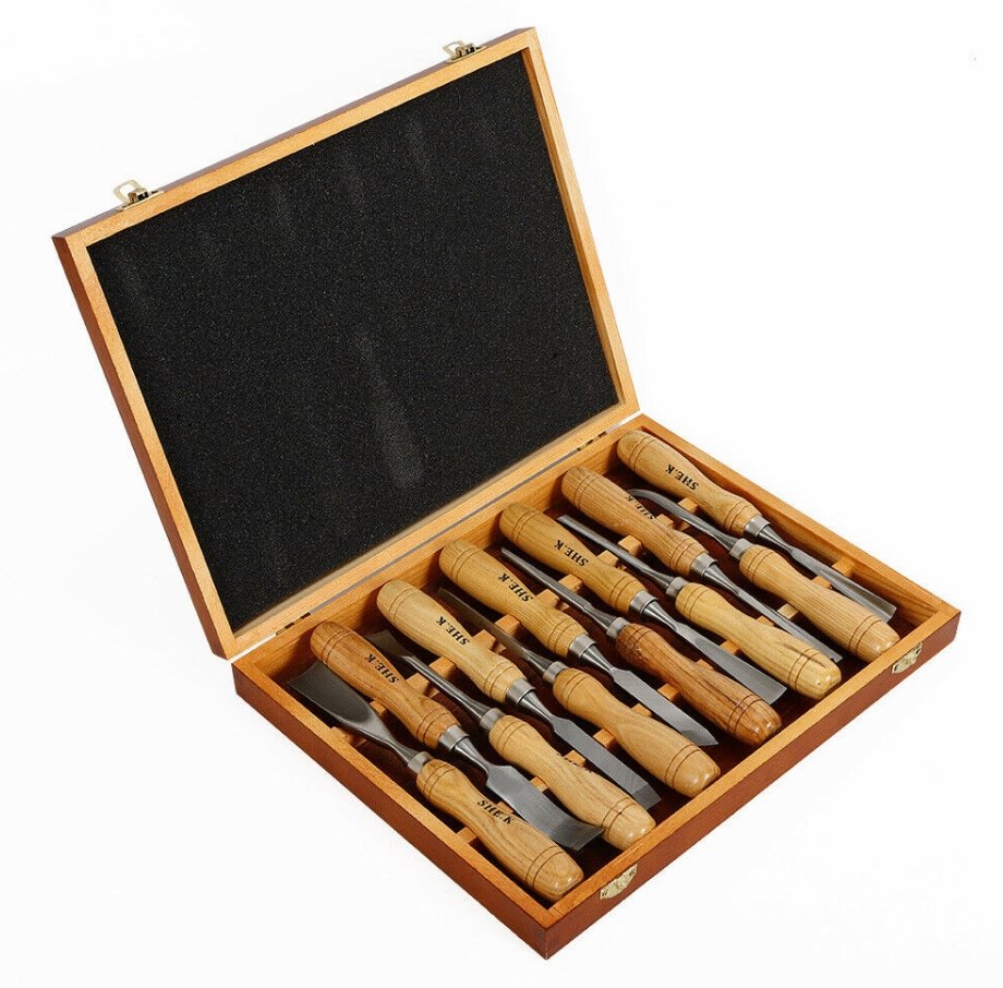 SheK™ Wood Carving Tool 12 Pcs Hand Chisel Woodworking Professional Lathe Gouges Tools Set