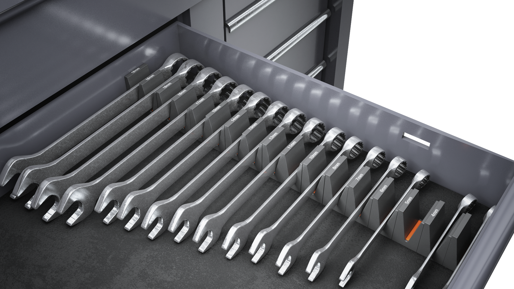 76 pc wrench organizer