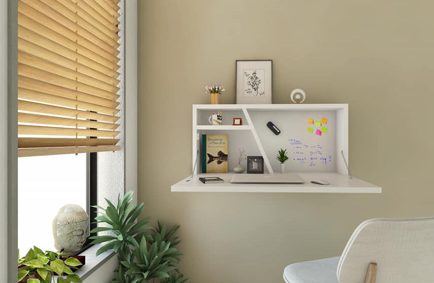 Wall mount table - Study work desk with whiteboard