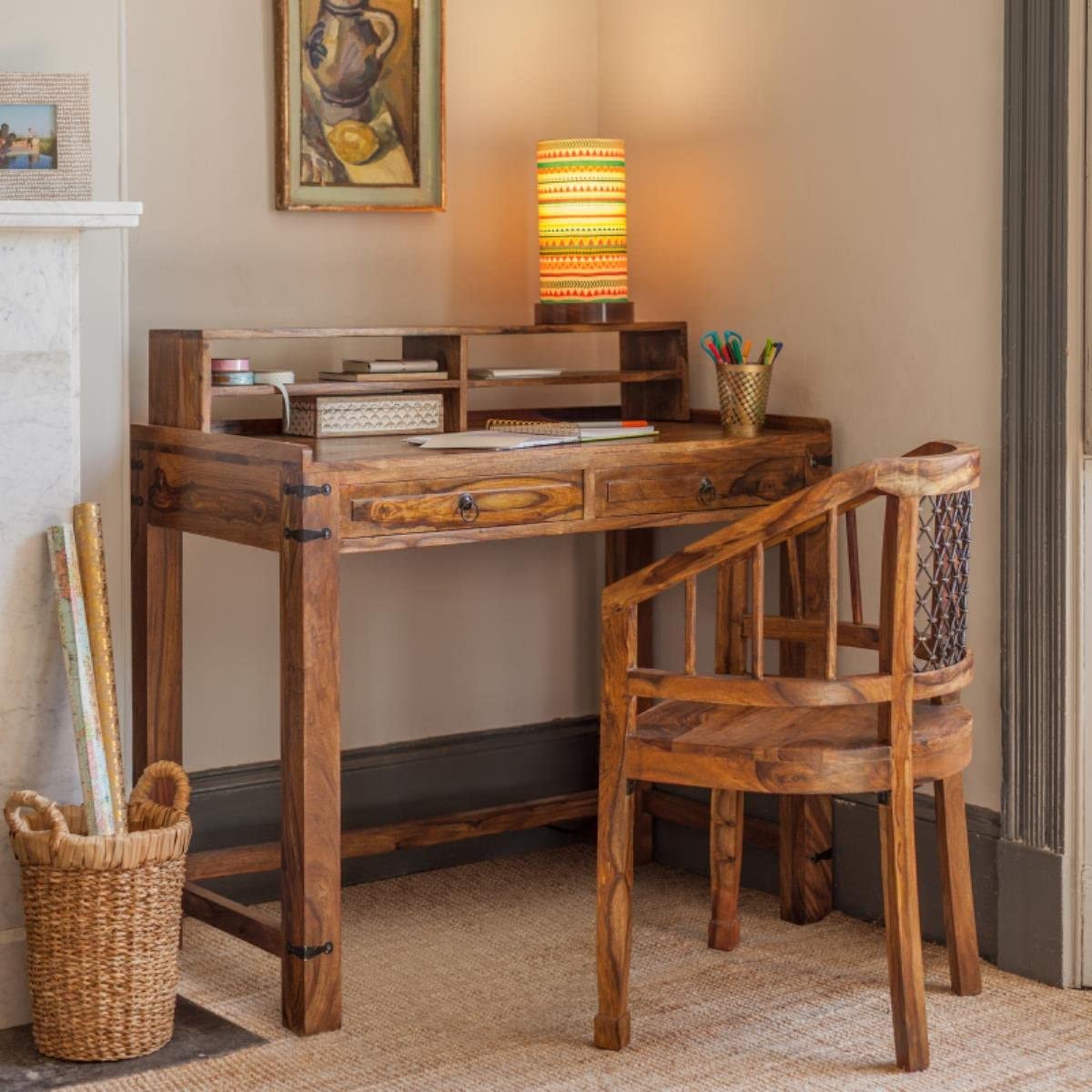 Study Table + Chair + Bookshelf — Laptop, computer table, Wood Work