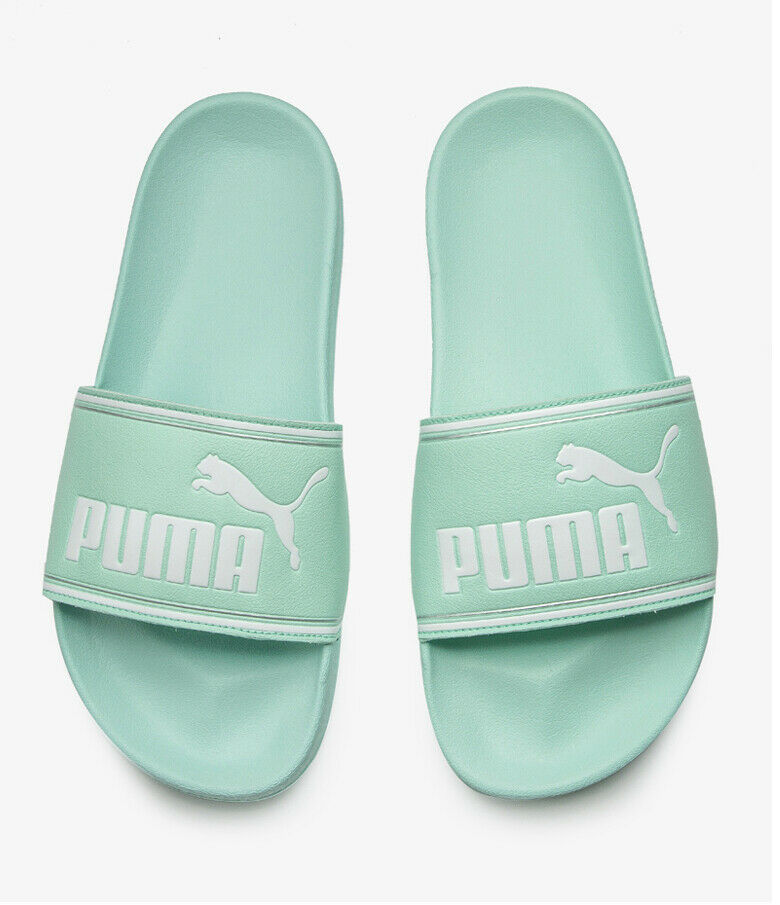 mint green puma slides