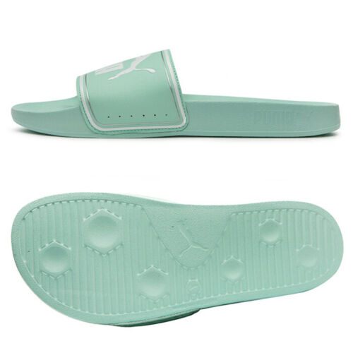 mint green puma slides