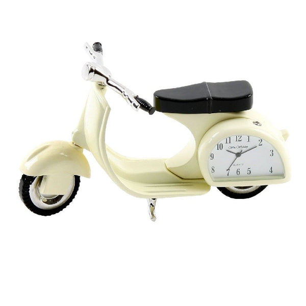 Cream Vespa Metal Miniature Clock 0