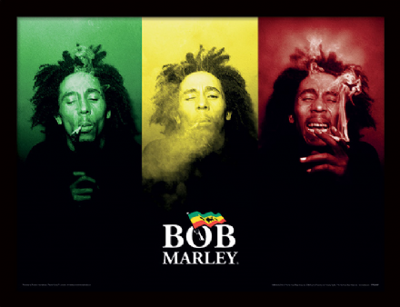 Bob Marley tricolour smoking Print 0