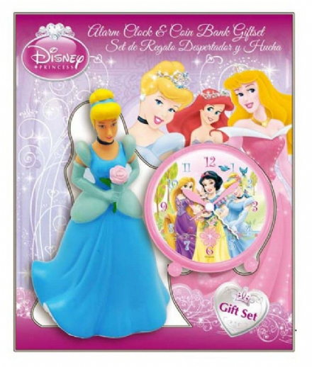 Disney Princess Money Box & Alarm Clock Gift Set 1