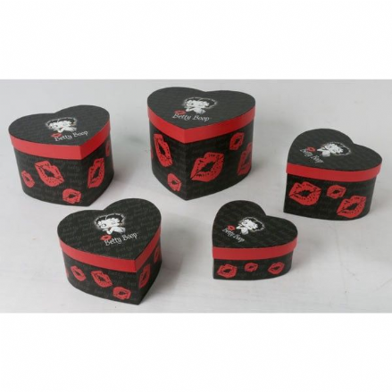 Set Of 5 Betty Boop Heart Boxes 0