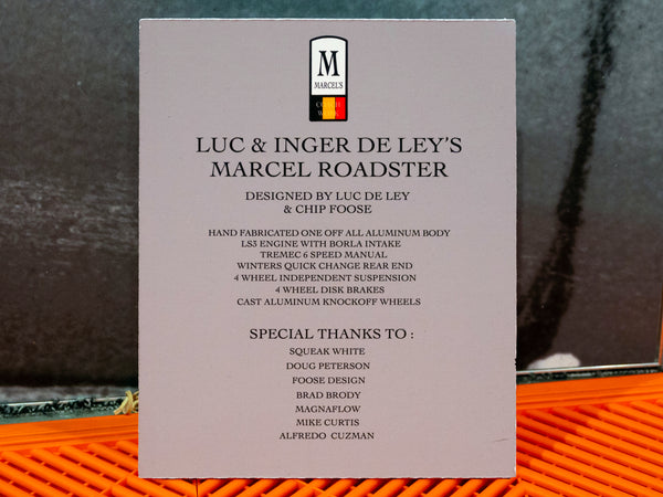 Information Plaque De Lay MarCel Roadster