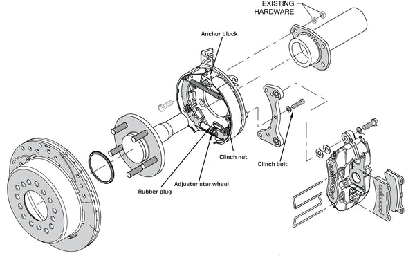 Exploded diagram internal drum brake rear 
