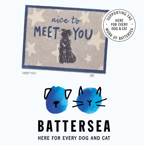 Dog themed door mat for Battersea charity