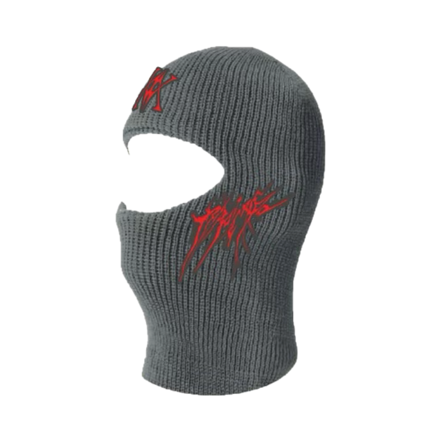 White Vlone Embroidery 3 Holes Ski Mask - White