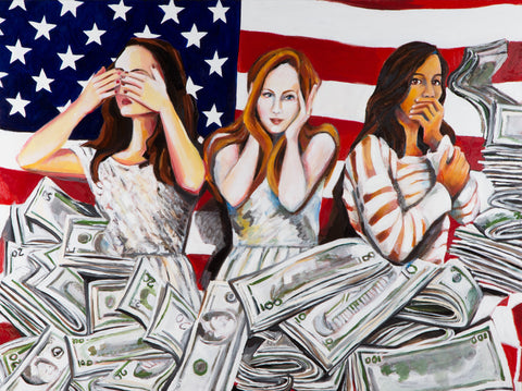 American Greed Oil on Linen Painting by Annika Connor