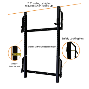 Prx Profile Folding Squat Rack With Reinforcement Kit Total Fitness Usa