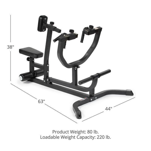 primefitnessusa Plate Loaded Seated Row. We got this machine with the  upgraded RO-T8 handle option. So it features the same grips we l