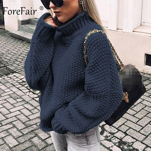 Forefair Oversize Turtleneck Knitted Sweater Winter - Find A Gift Fast
