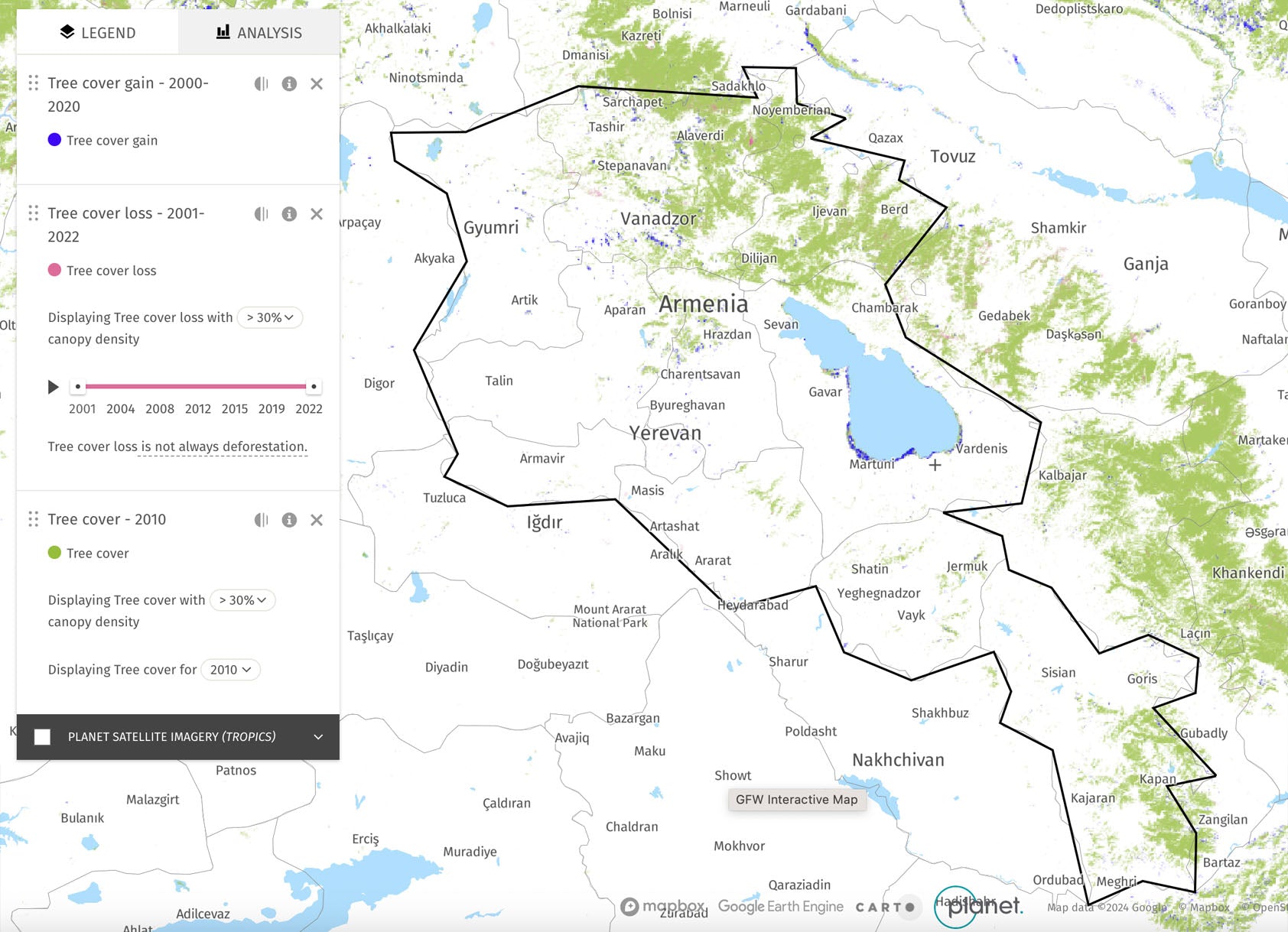Forest Coverage in Armenia