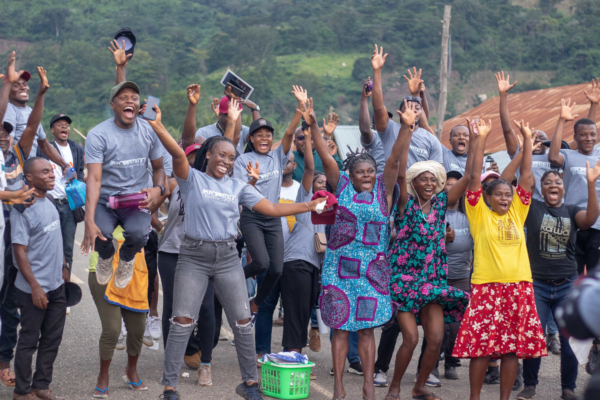 happy people planting trees