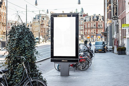 empty ad space on city street in the Netherlands