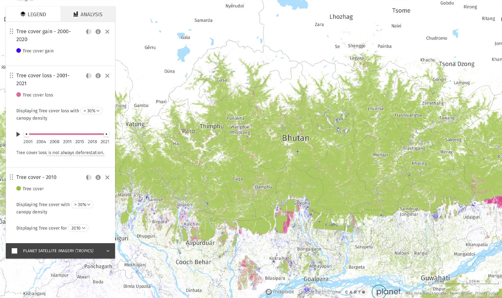 Forest Coverage in Bhutan