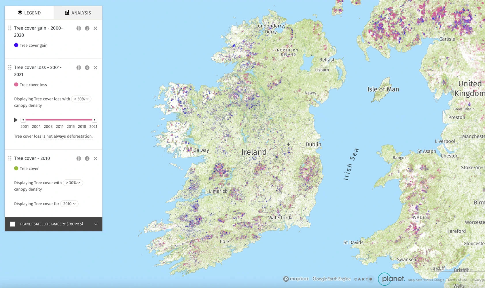 Forest Coverage in Ireland