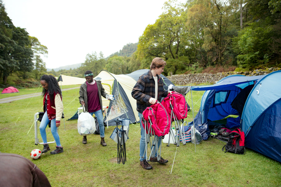 packing up camp