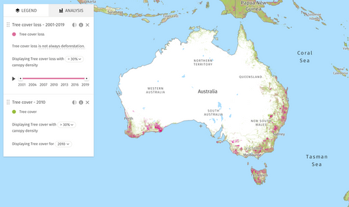 Map of Fires Alerts in Australia