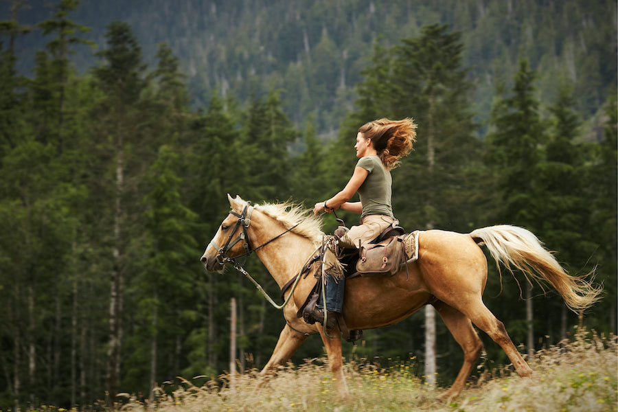 woman riding horse