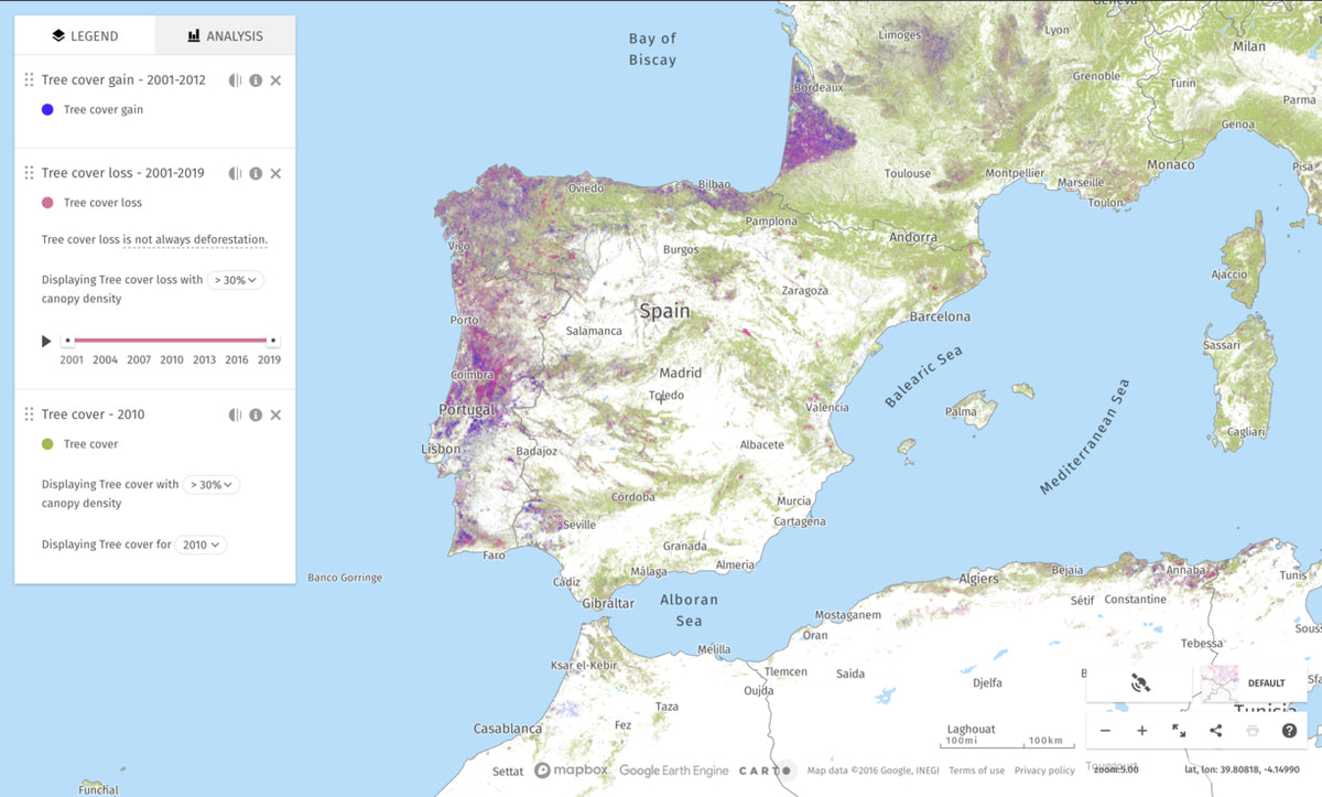 Forest Coverage in Spain