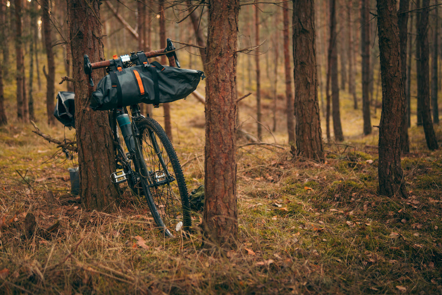 bike camping forest