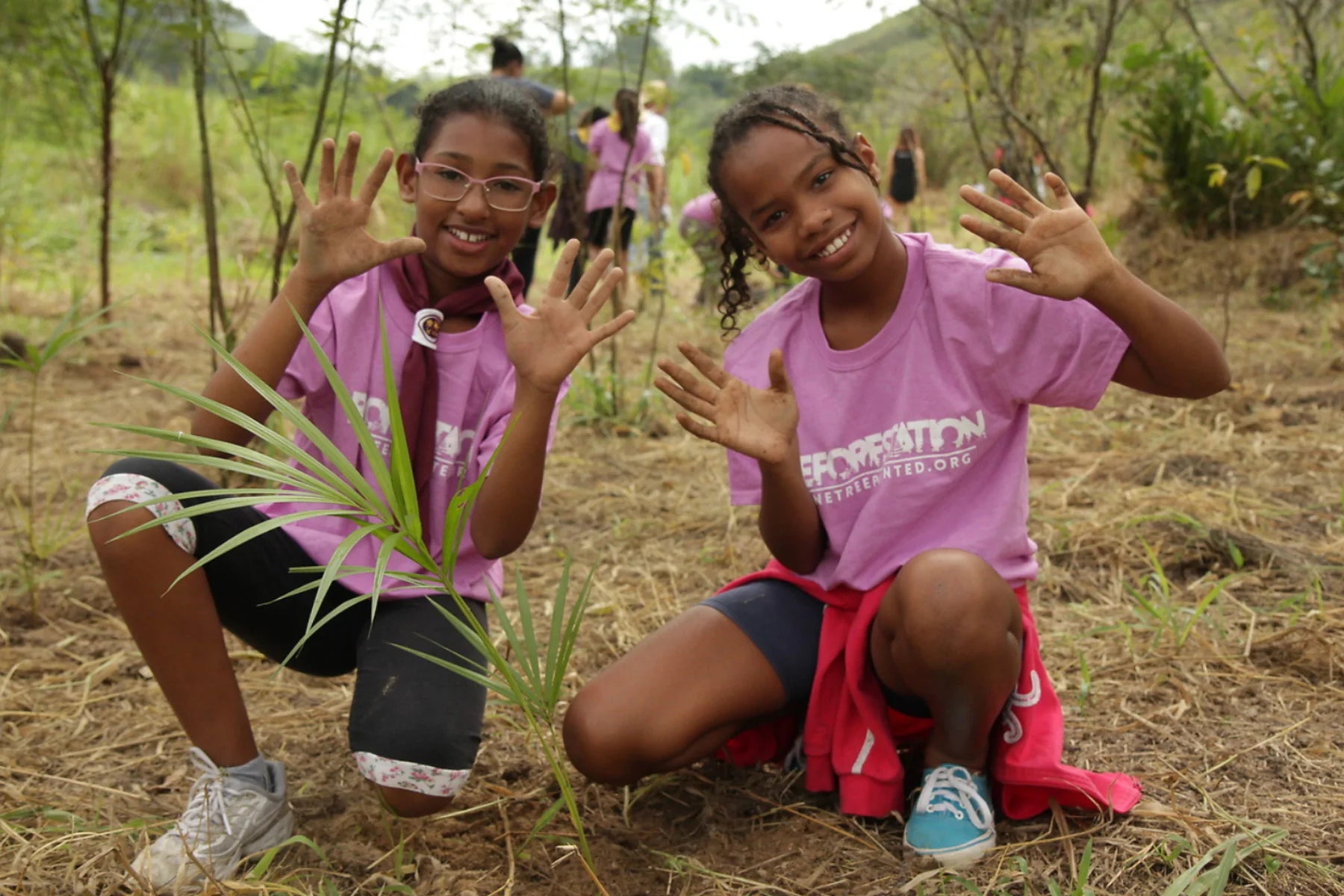 Youth reforestation volunteers 