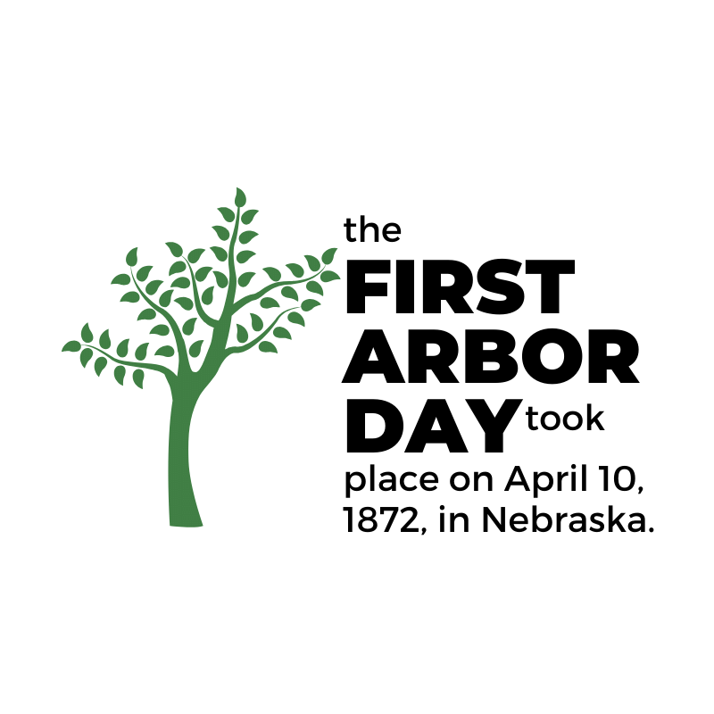 The first Arbor Day took place on April 10, 1872, in Nebraska.