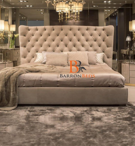 Park Lane Royal Full Chesterfield Wingback Bed Frame Barronbeds